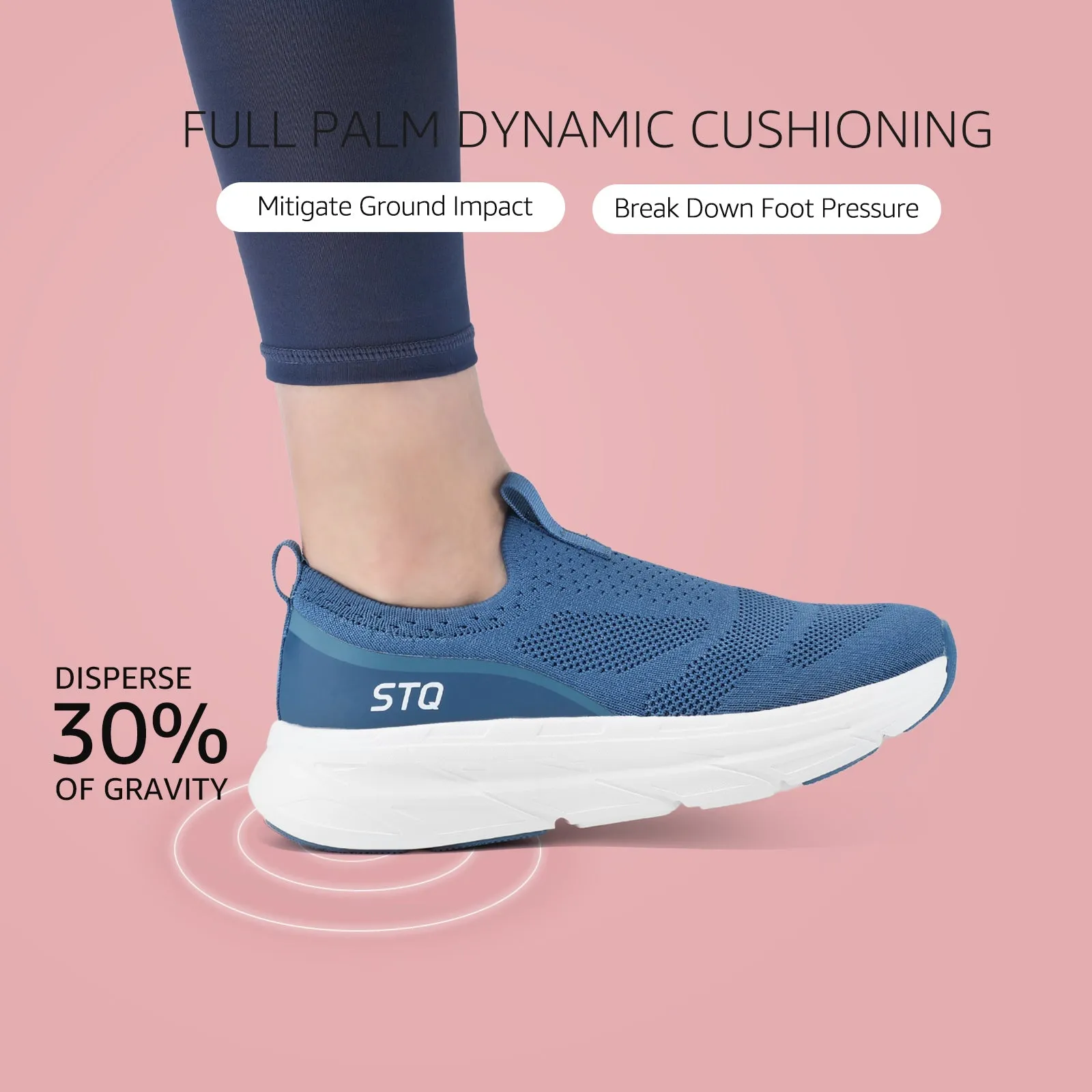 STQ Slip on Sneakers Women Walking Shoes with Arch Support Memory Foam