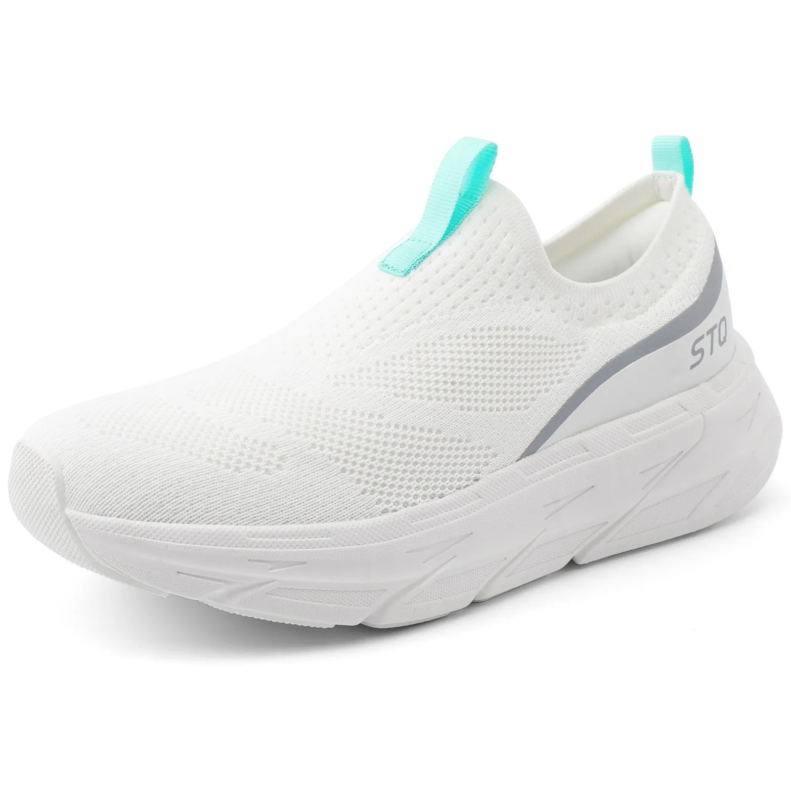 STQ Slip on Sneakers Women Walking Shoes with Arch Support Memory Foam