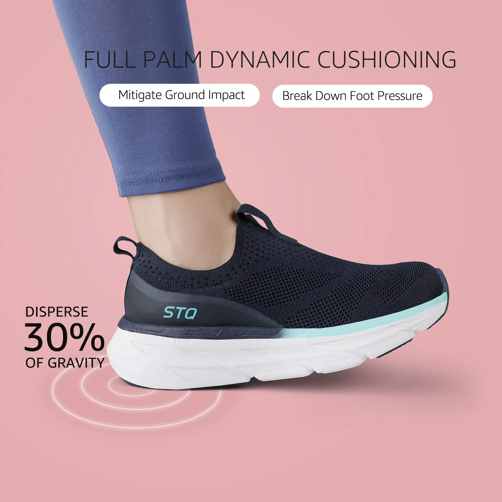 STQ Slip on Sneakers Women Walking Shoes with Arch Support Memory Foam