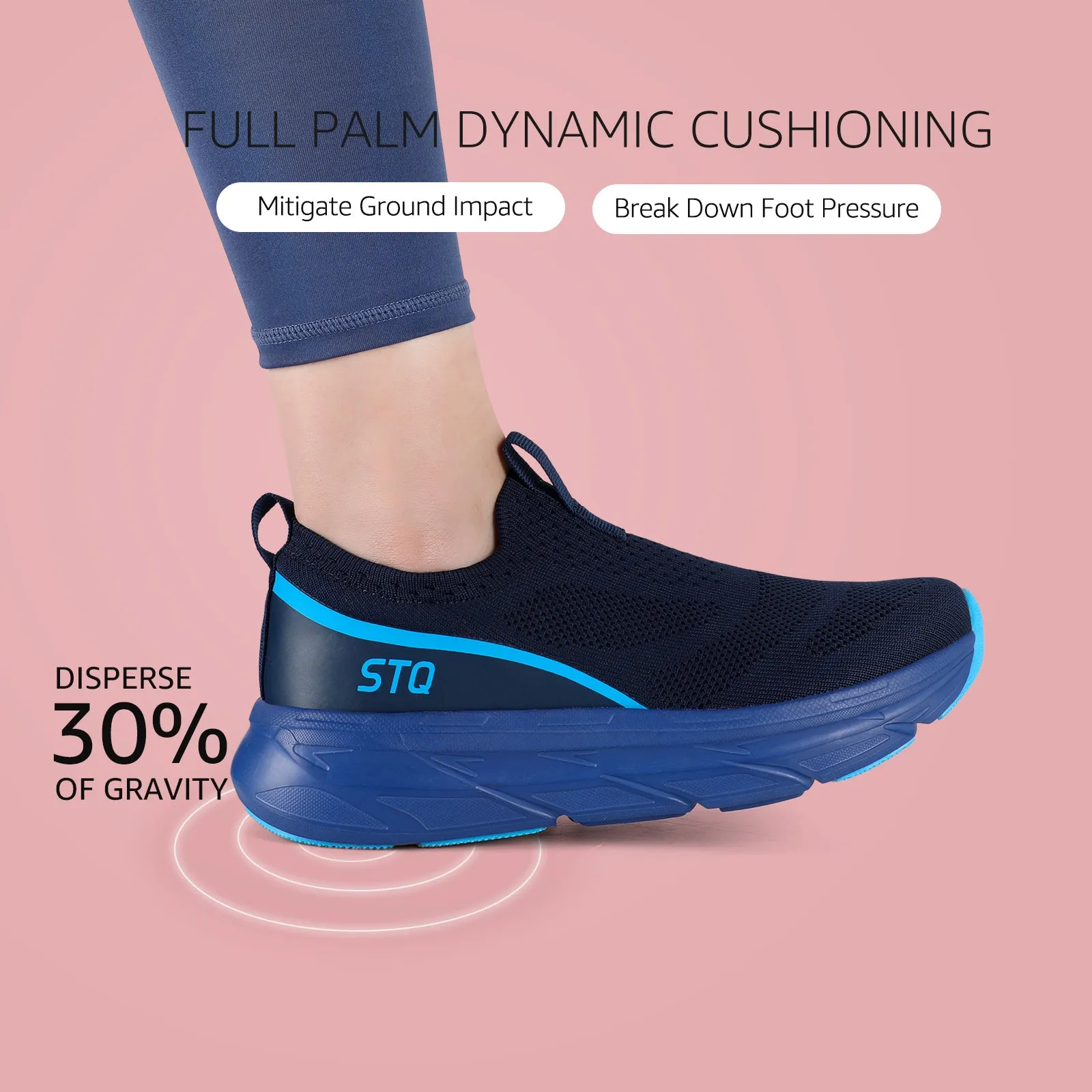 STQ Slip on Sneakers Women Walking Shoes with Arch Support Memory Foam