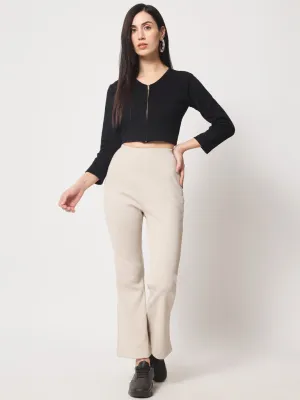 Straight Track Pants with Elasticated Waist