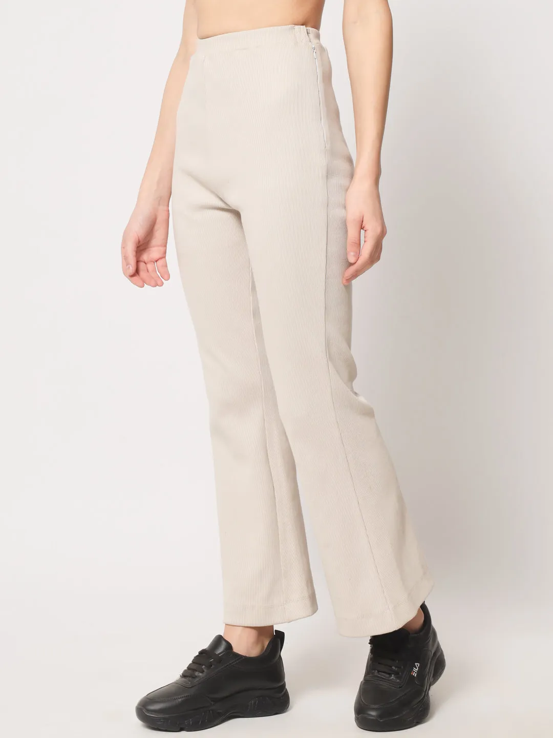 Straight Track Pants with Elasticated Waist