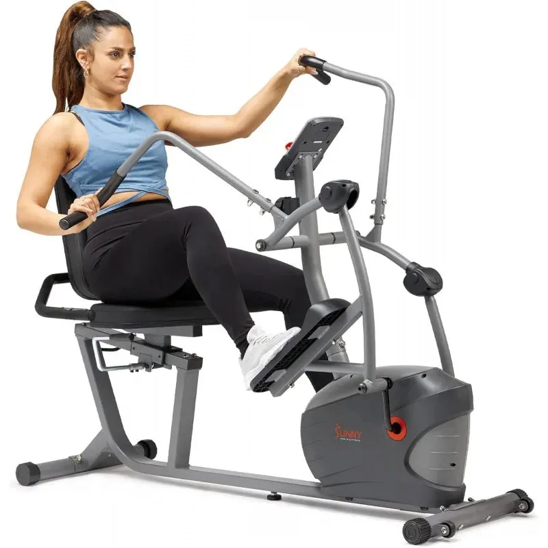 Sunny Health & Fitness Performance Recumbent Bike with Dual Motion Arms