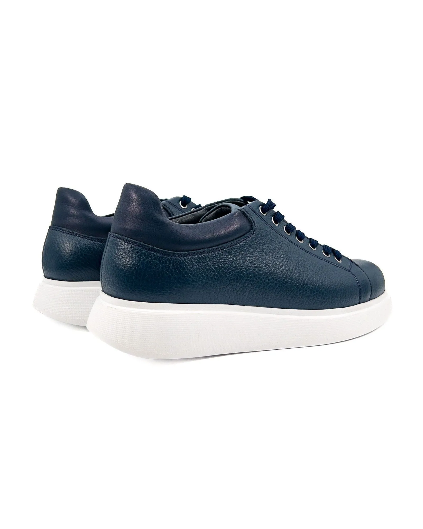 T-Twin Navy Blue Genuine Leather Men's Sports Sneaker Shoes