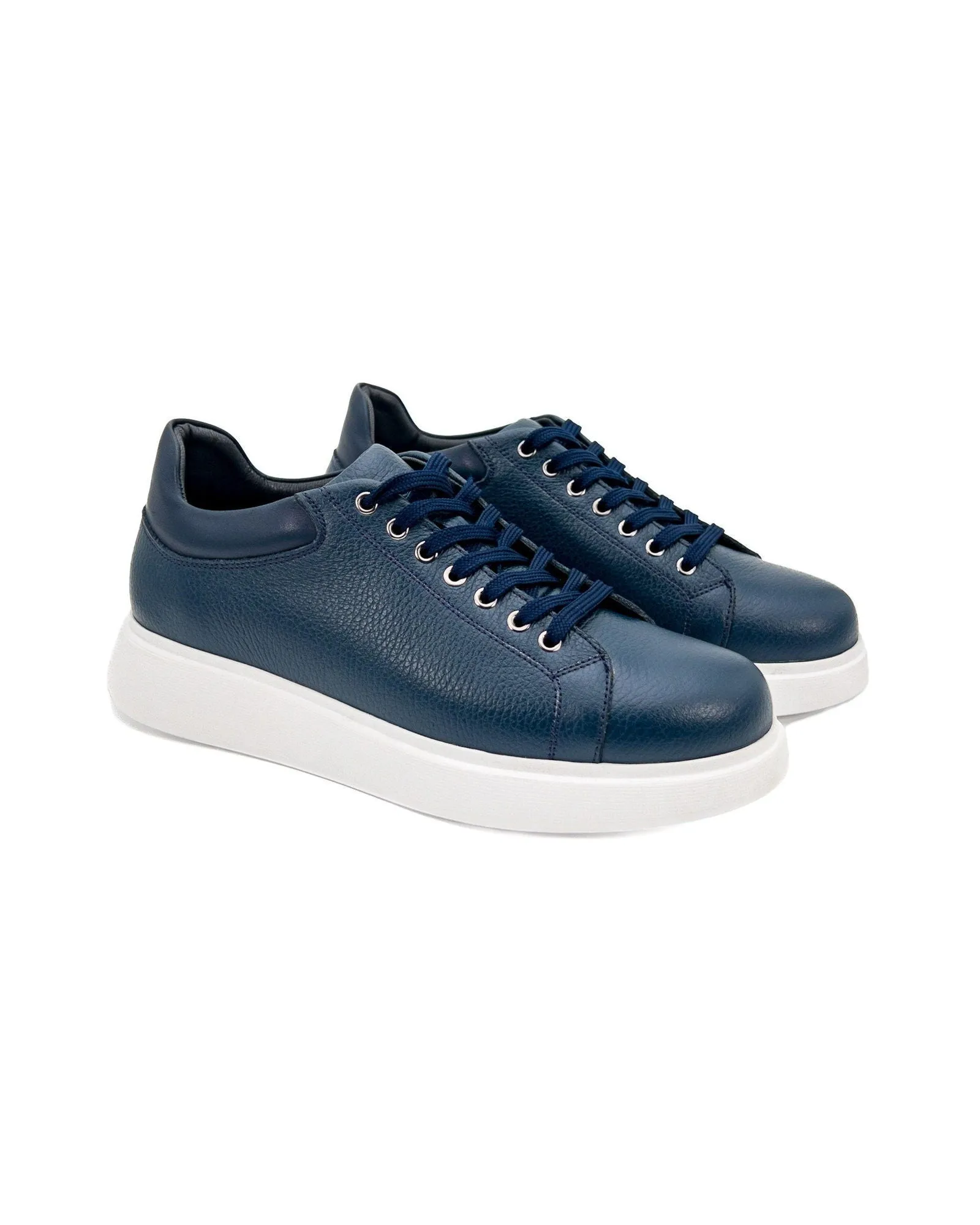 T-Twin Navy Blue Genuine Leather Men's Sports Sneaker Shoes