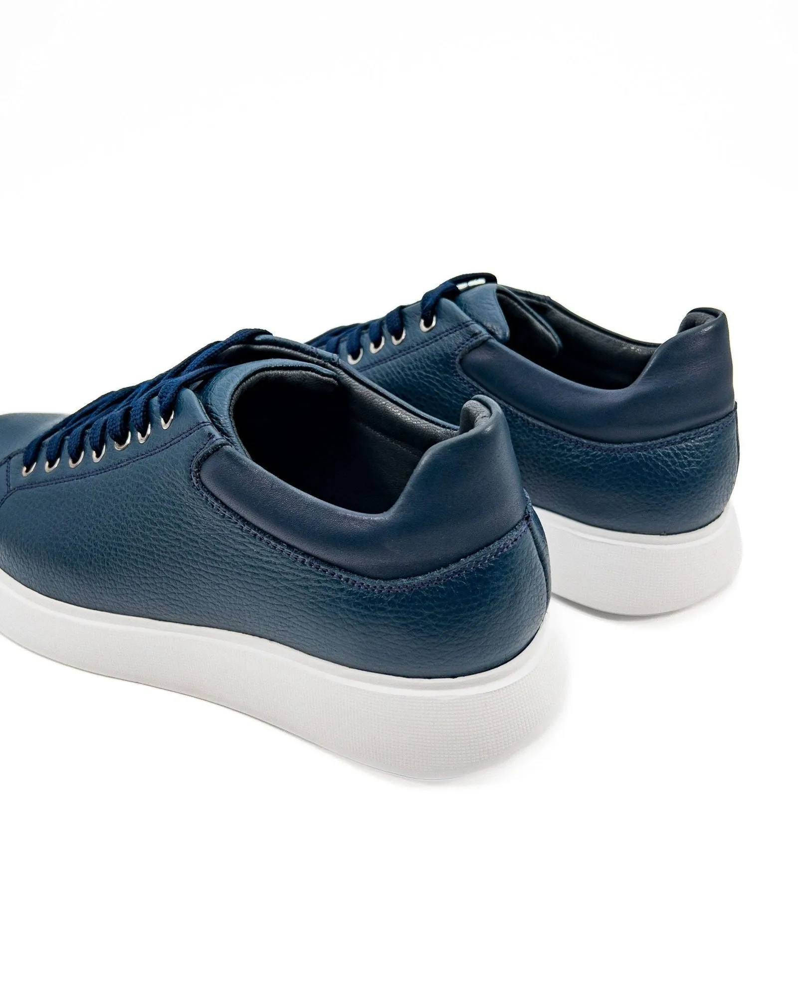 T-Twin Navy Blue Genuine Leather Men's Sports Sneaker Shoes