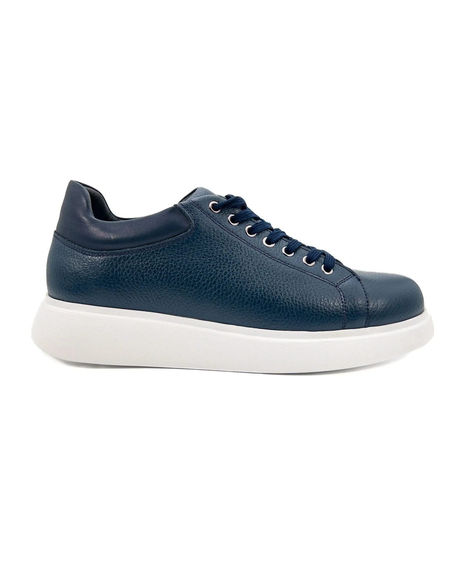 T-Twin Navy Blue Genuine Leather Men's Sports Sneaker Shoes