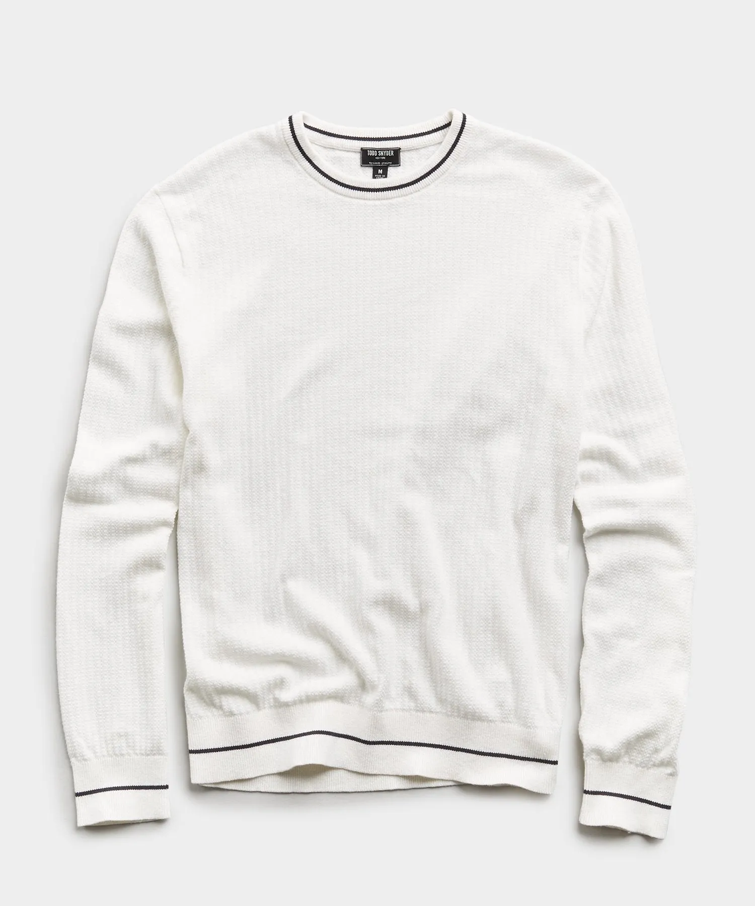 Textured Tipped Sweater in White