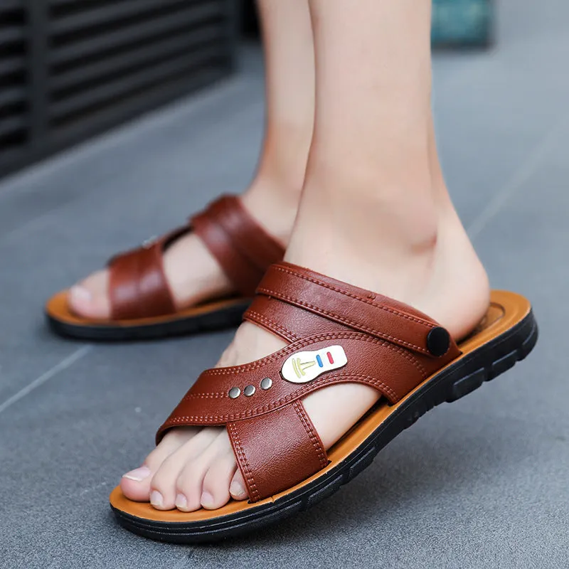 Trendy Slippers For Men All-Match Outdoor Beach Shoes