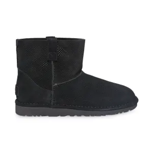 UGG CLASSIC Unlined Mini Perf Black Boots