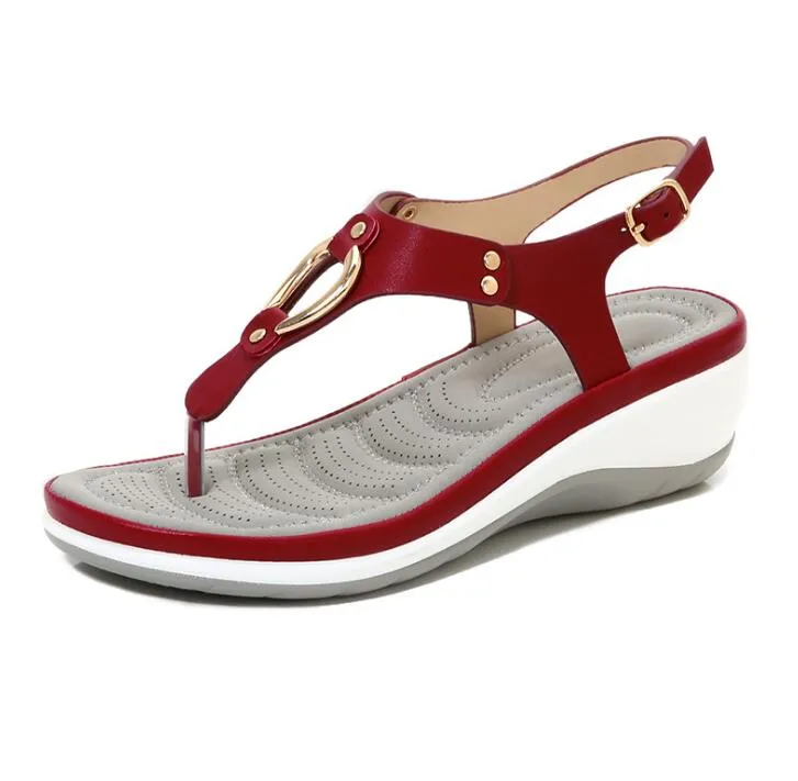 Vanccy Beach Solid Color Flip Flops For Women Clip Toe Ladies Shoes