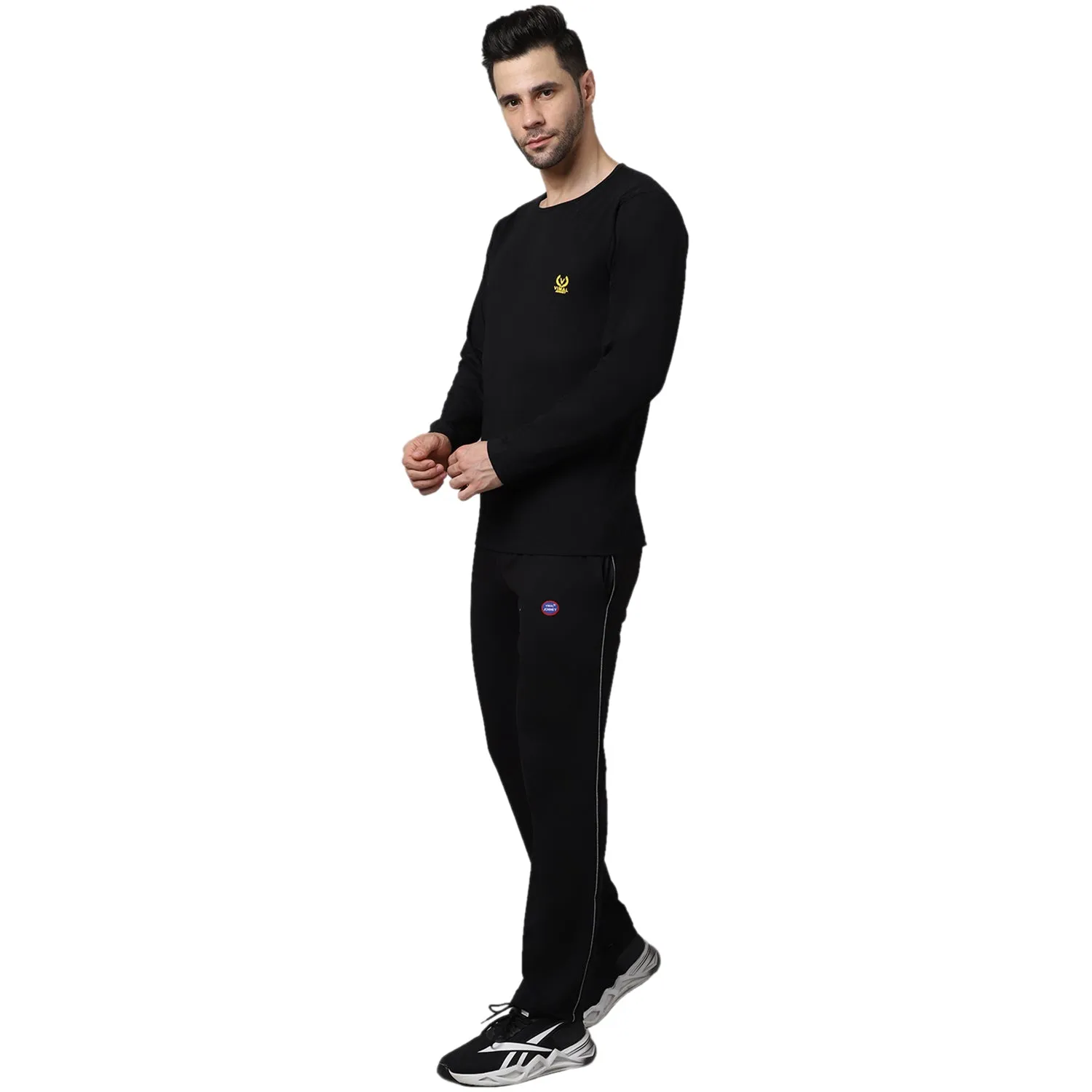 Vimal Jonney Cotton Black Tracksuit for Men