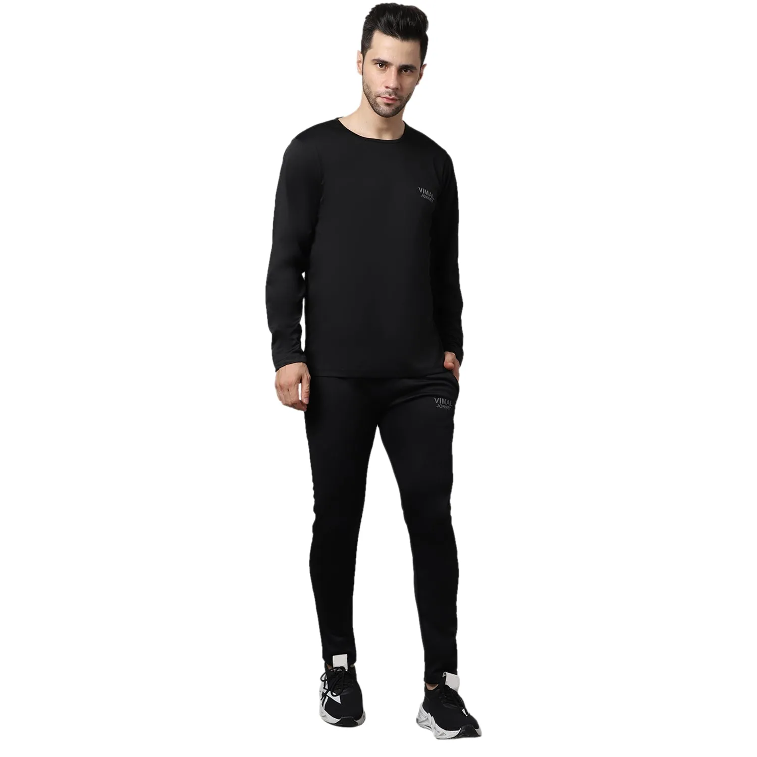 Vimal Jonney Dryfit Lycra Black Tracksuit for Men