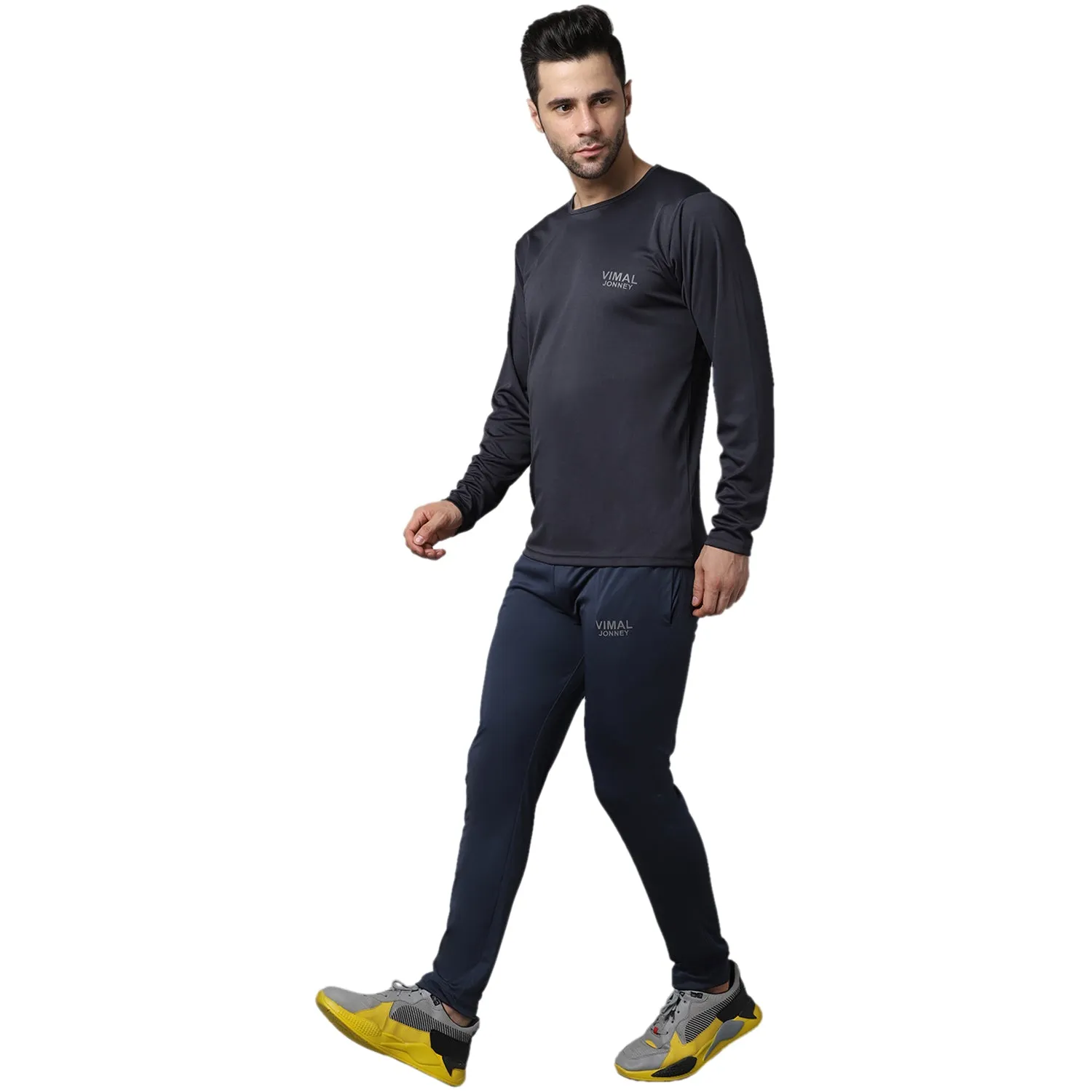 Vimal Jonney Dryfit Lycra Grey Tracksuit for Men