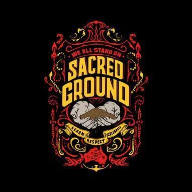 Vintage Sacred Ground Classic Black Cotton Crew Neck Women's T-Shirt