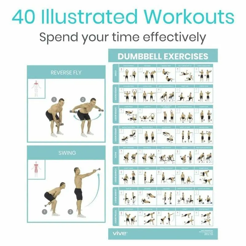 Vive Health Dumbbell Exercise Workout Poster