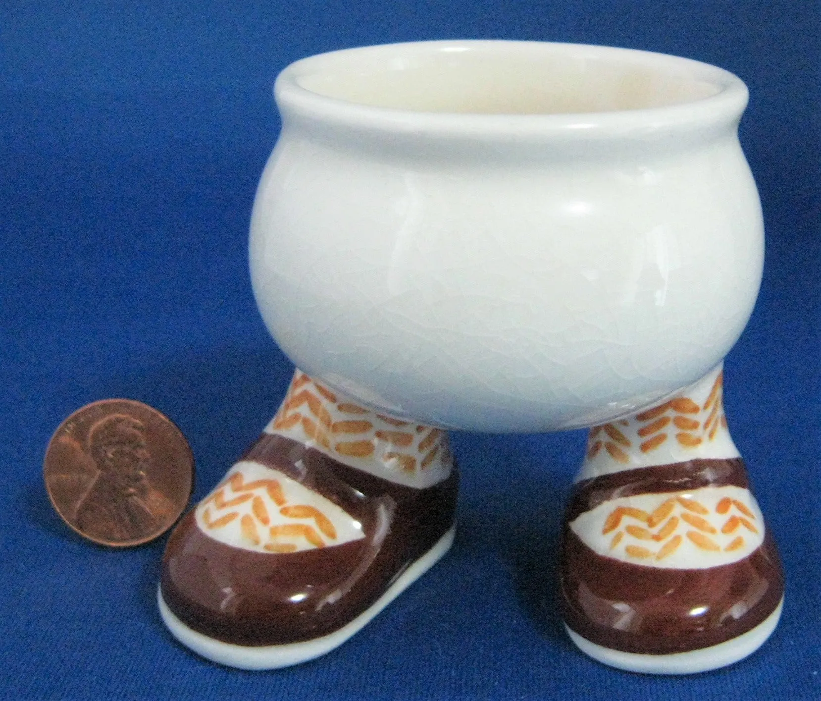 Walking Ware Eggcup Brown Shoes Carlton Ware Luster 1973 Iconic Original