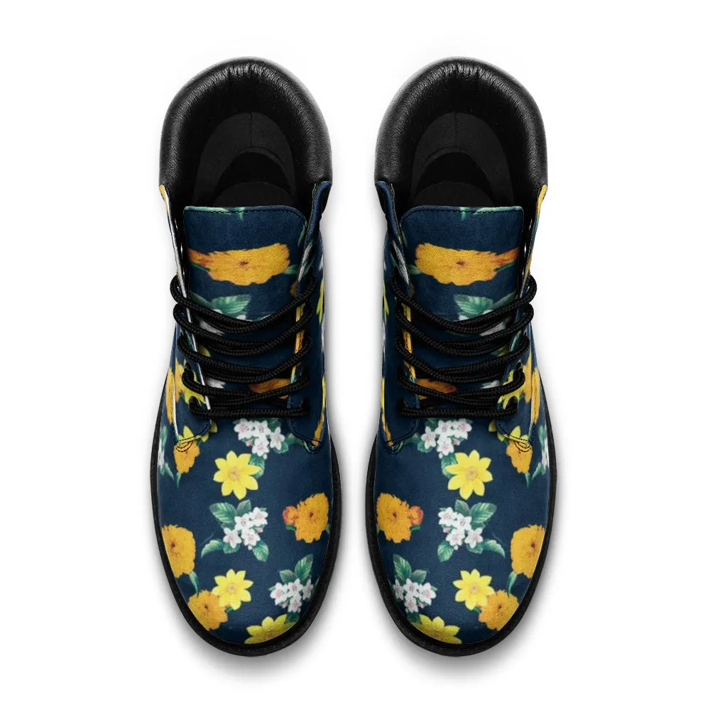 Warm Floral Casual Leather Lightweight boots