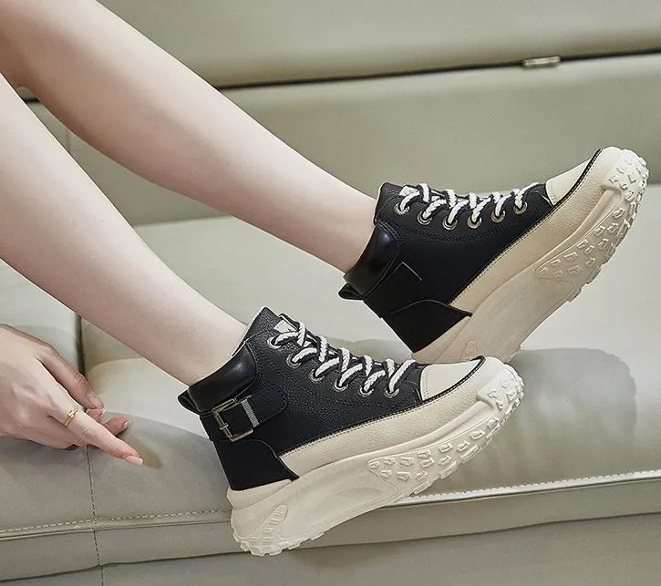 Wedge High Quality Leather Sports Shoes