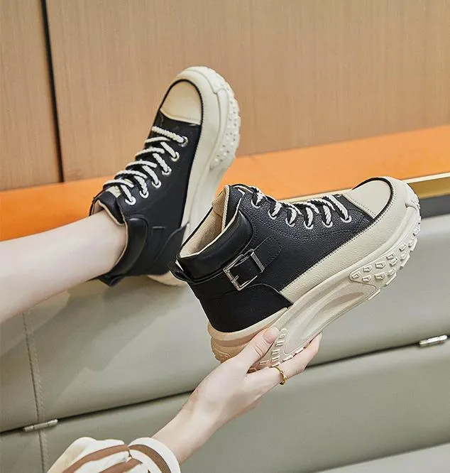 Wedge High Quality Leather Sports Shoes