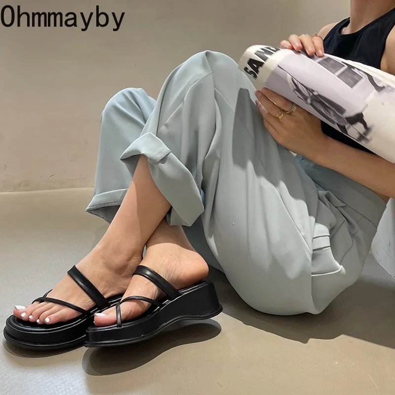 Wedge Platform Slip-On Outdoor Sandals