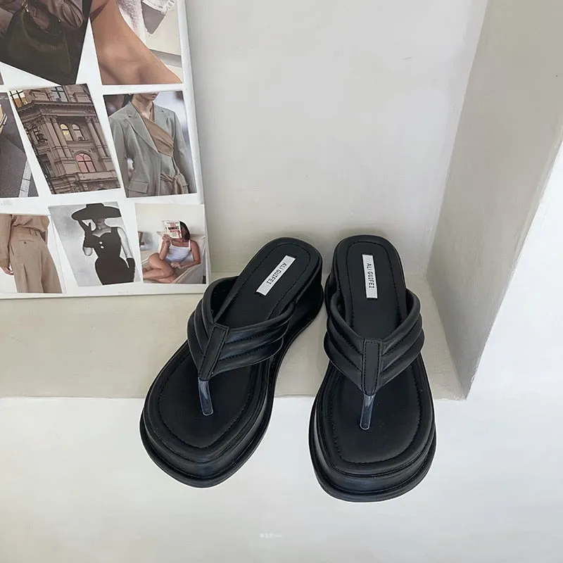 Wedge Platform Slip-On Outdoor Sandals