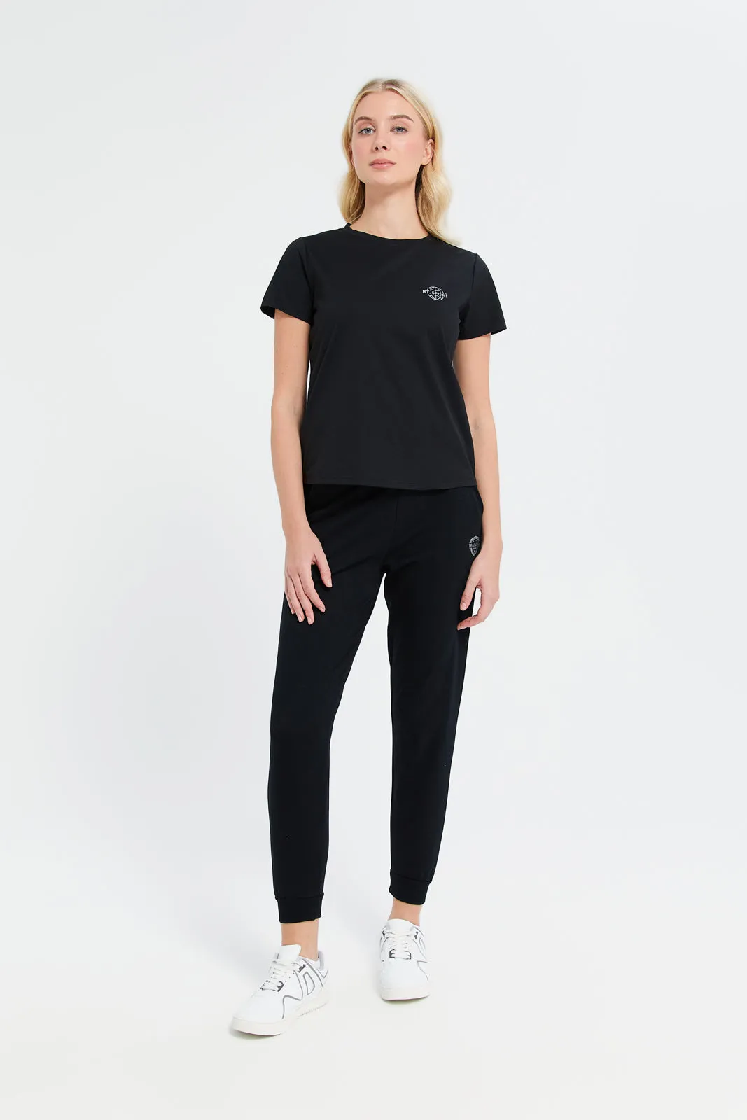 Women Black Basic Track Pants