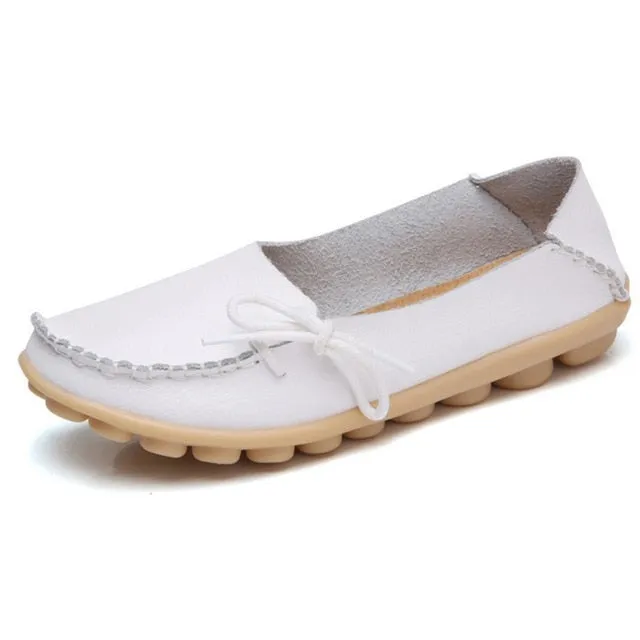 women flats 2018 Summer women slipony genuine leather shoes