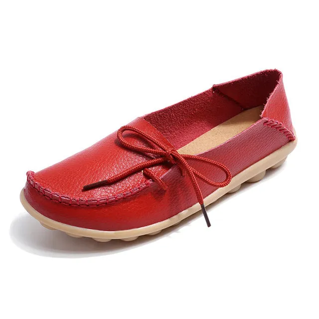 women flats 2018 Summer women slipony genuine leather shoes