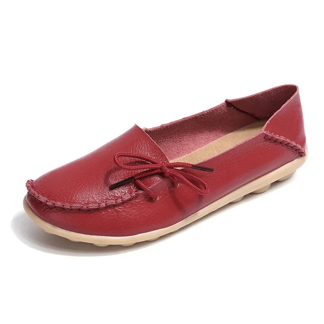 women flats 2018 Summer women slipony genuine leather shoes