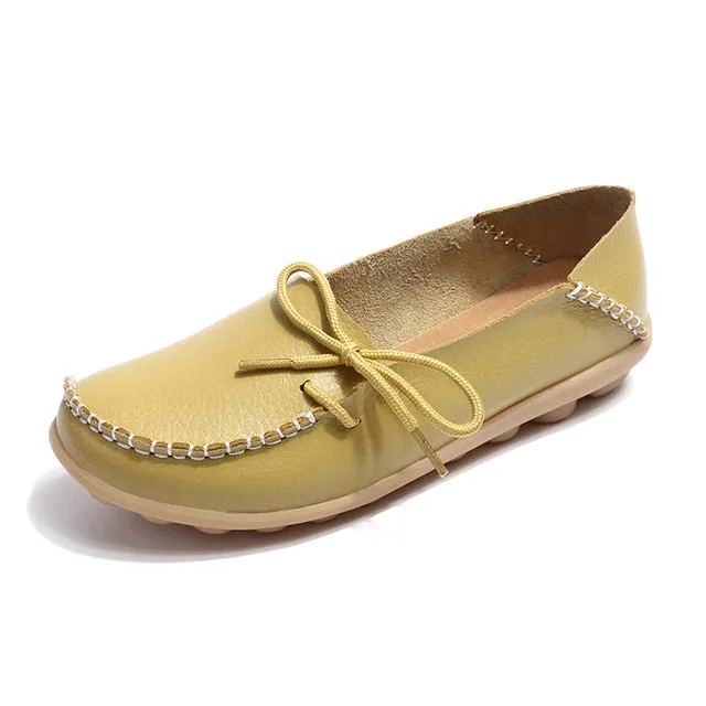 women flats 2018 Summer women slipony genuine leather shoes