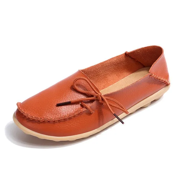 women flats 2018 Summer women slipony genuine leather shoes