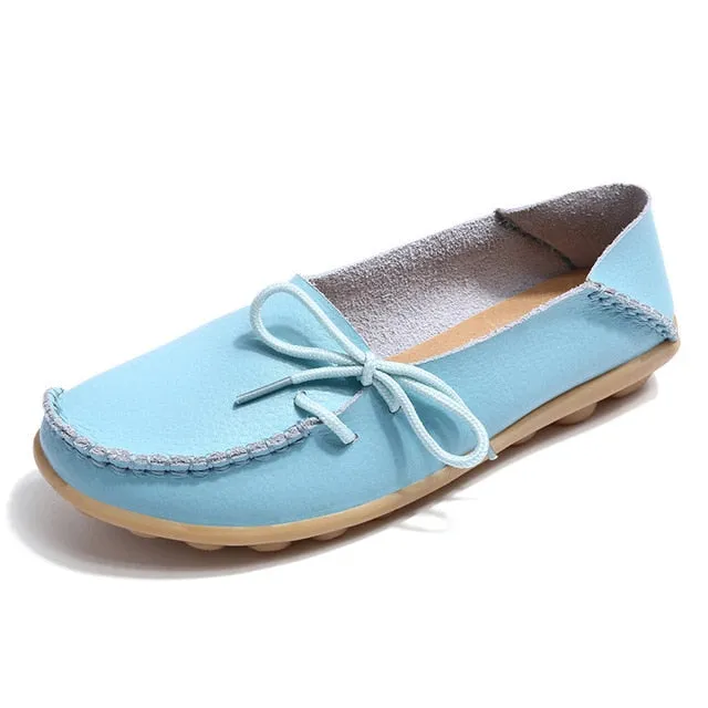 women flats 2018 Summer women slipony genuine leather shoes