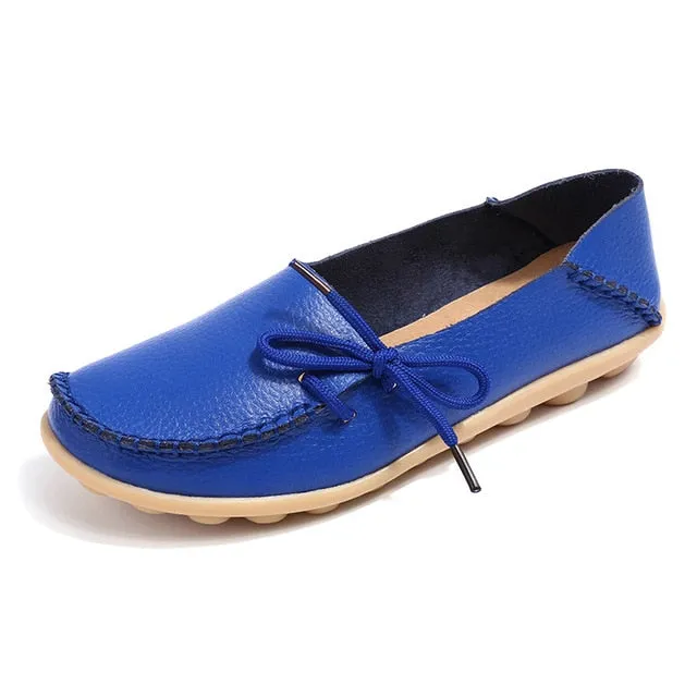 women flats 2018 Summer women slipony genuine leather shoes