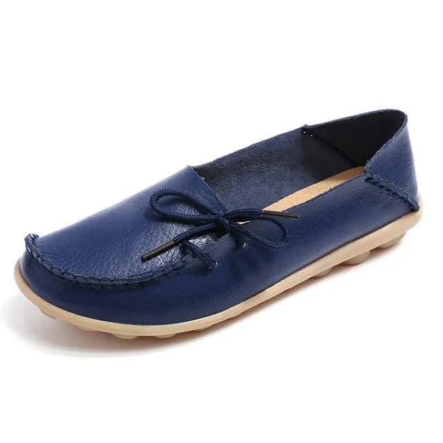 women flats 2018 Summer women slipony genuine leather shoes