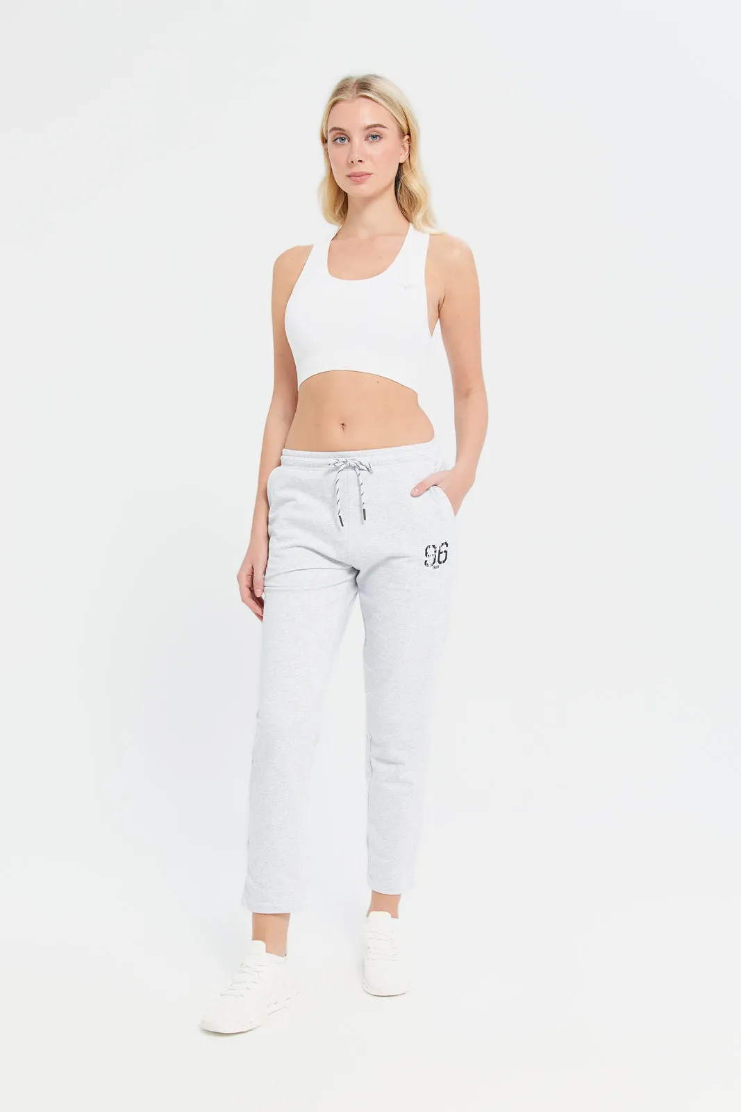 Women Grey Basic Track Pants