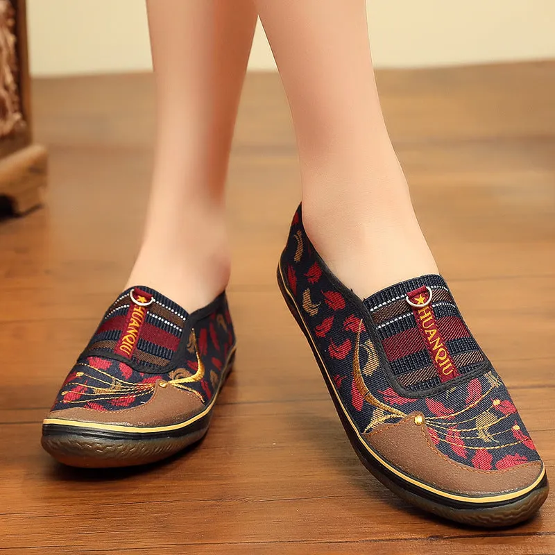 Women's Spring Flat Slip-on Cloth Canvas Shoes