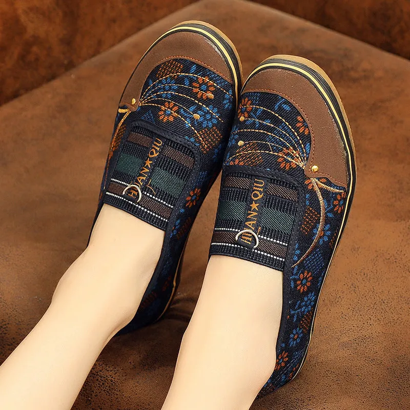 Women's Spring Flat Slip-on Cloth Canvas Shoes