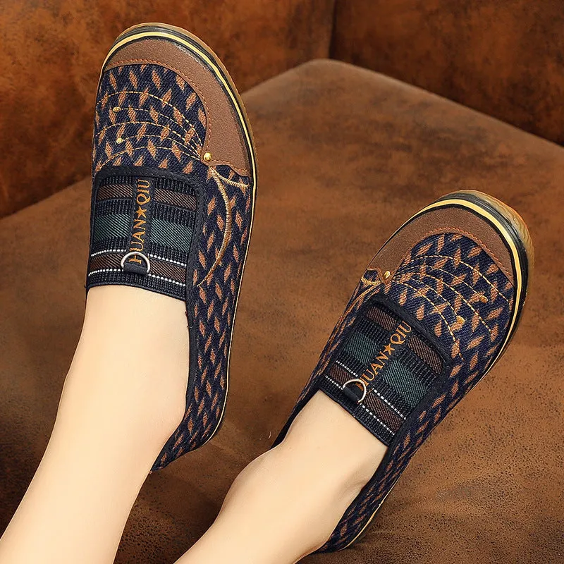 Women's Spring Flat Slip-on Cloth Canvas Shoes