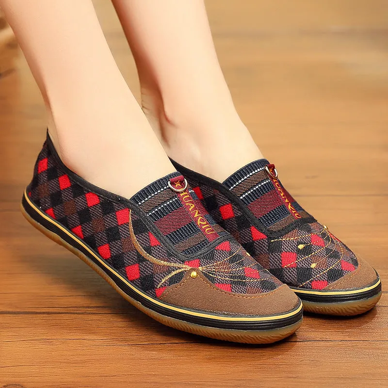 Women's Spring Flat Slip-on Cloth Canvas Shoes