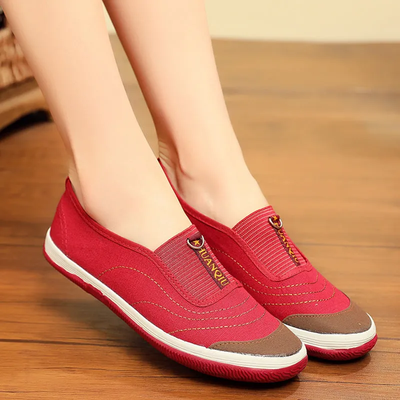 Women's Spring Flat Slip-on Cloth Canvas Shoes