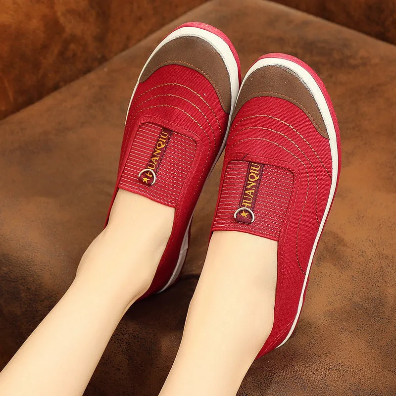 Women's Spring Flat Slip-on Cloth Canvas Shoes