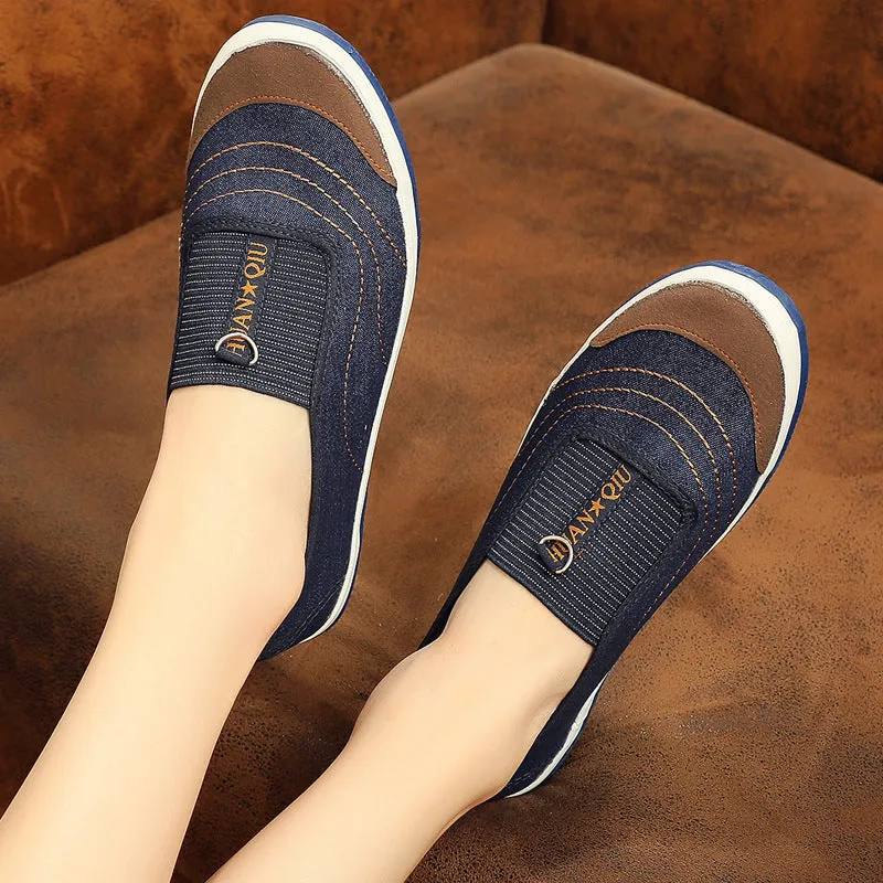 Women's Spring Flat Slip-on Cloth Canvas Shoes