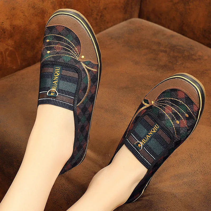 Women's Spring Flat Slip-on Cloth Canvas Shoes