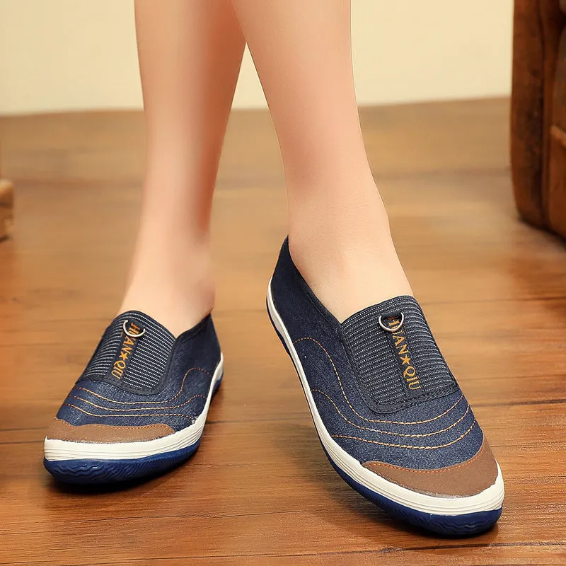 Women's Spring Flat Slip-on Cloth Canvas Shoes