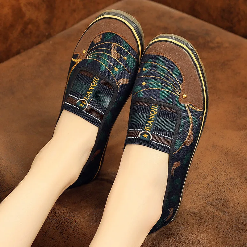 Women's Spring Flat Slip-on Cloth Canvas Shoes