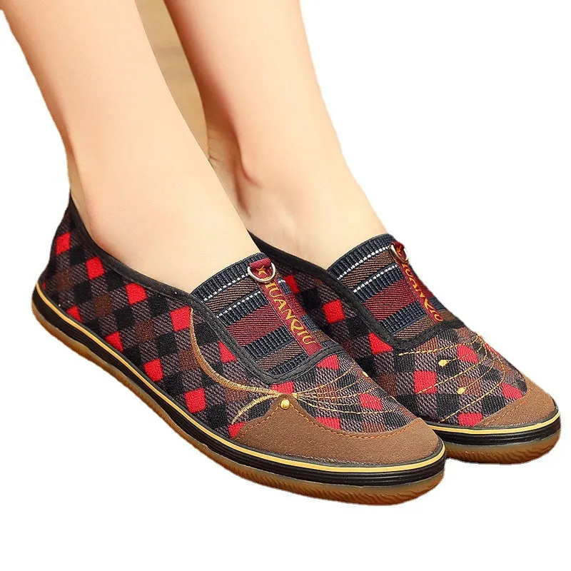 Women's Spring Flat Slip-on Cloth Canvas Shoes