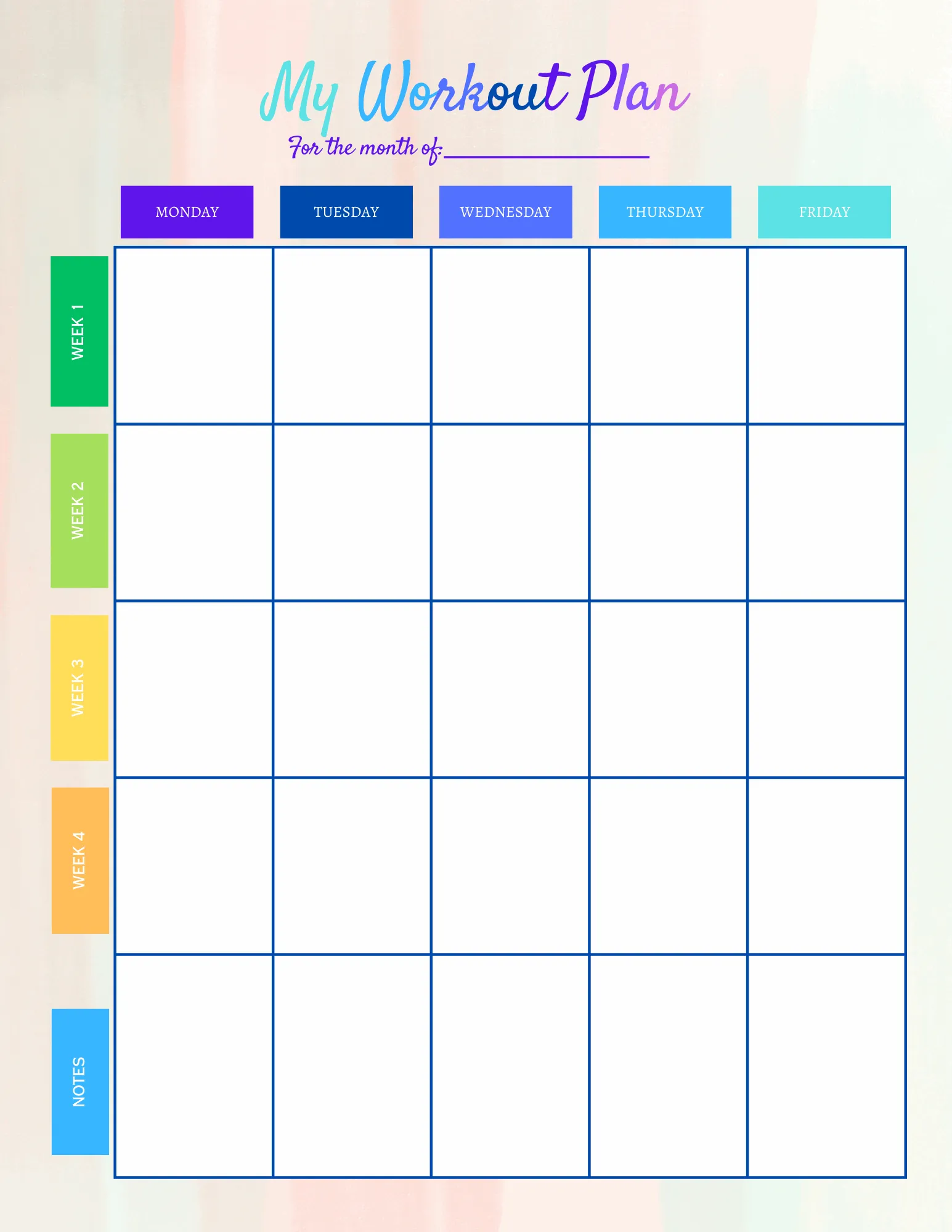 Workout & Meal Planning Printables