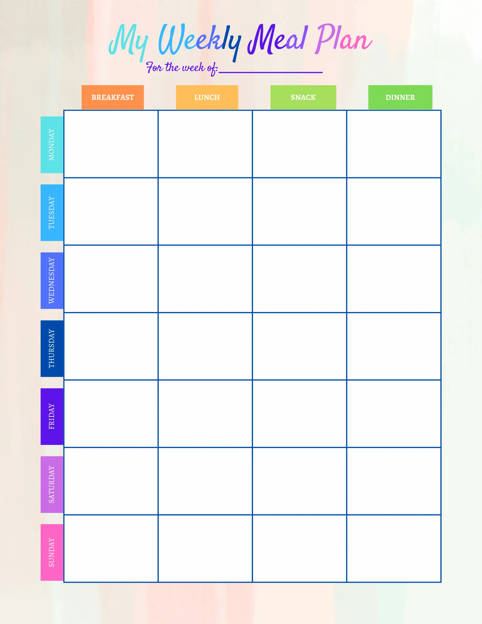 Workout & Meal Planning Printables