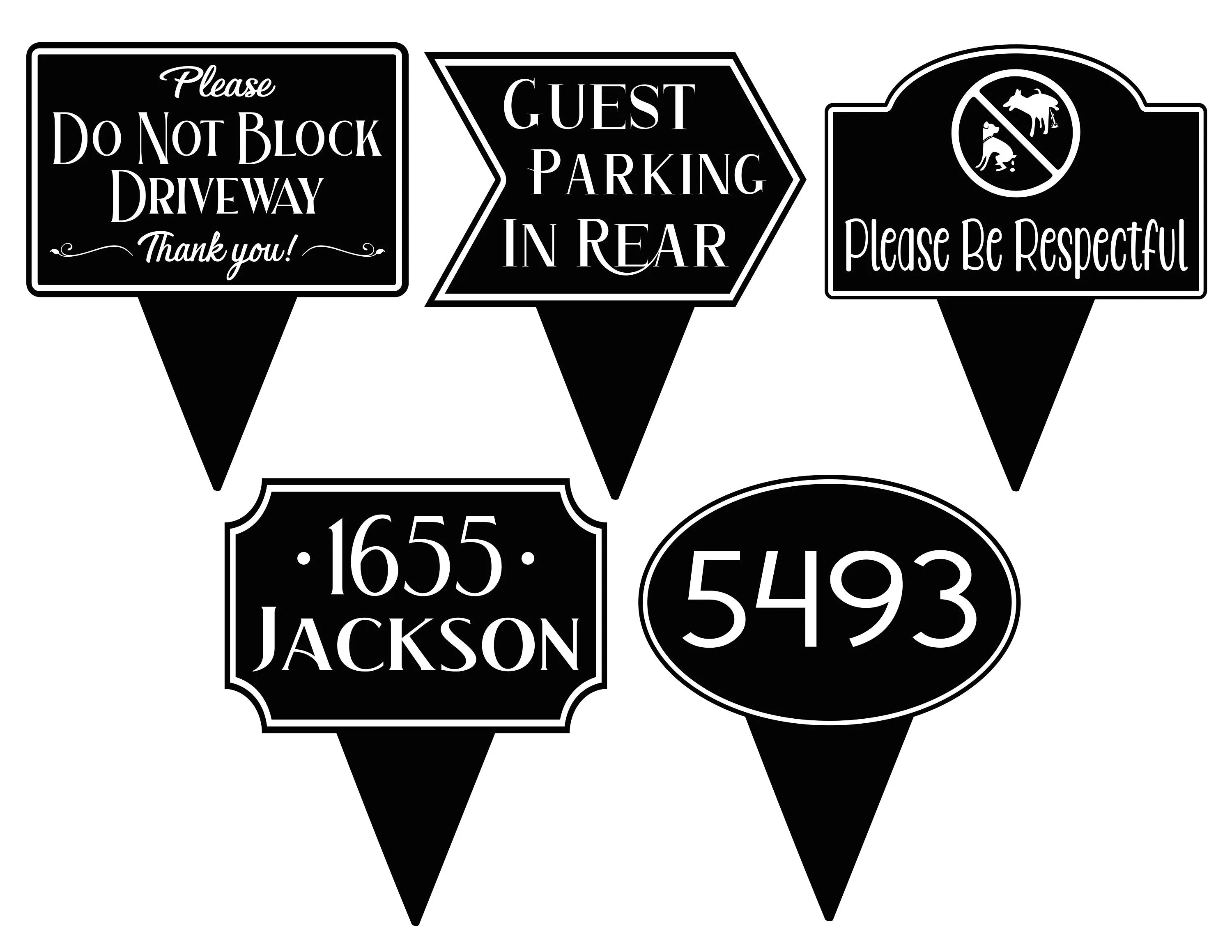 Yard Sign with Stake 12x8 with Custom Wording No Parking Park Here Wedding Signs Small Business Sign House Sign Address Sign Family Sign